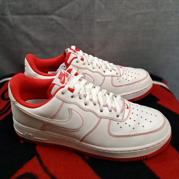 %Nike Air Force 1 Low \'07 White University Red CV1724-100 Men’s Sz 8.5 / A 27 main image 7